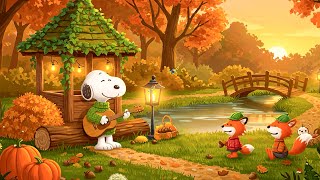 🍂 Snoopy’s Autumn Afternoon Serenade ☕ Relaxing Jazz Music for Focus & Inspiration