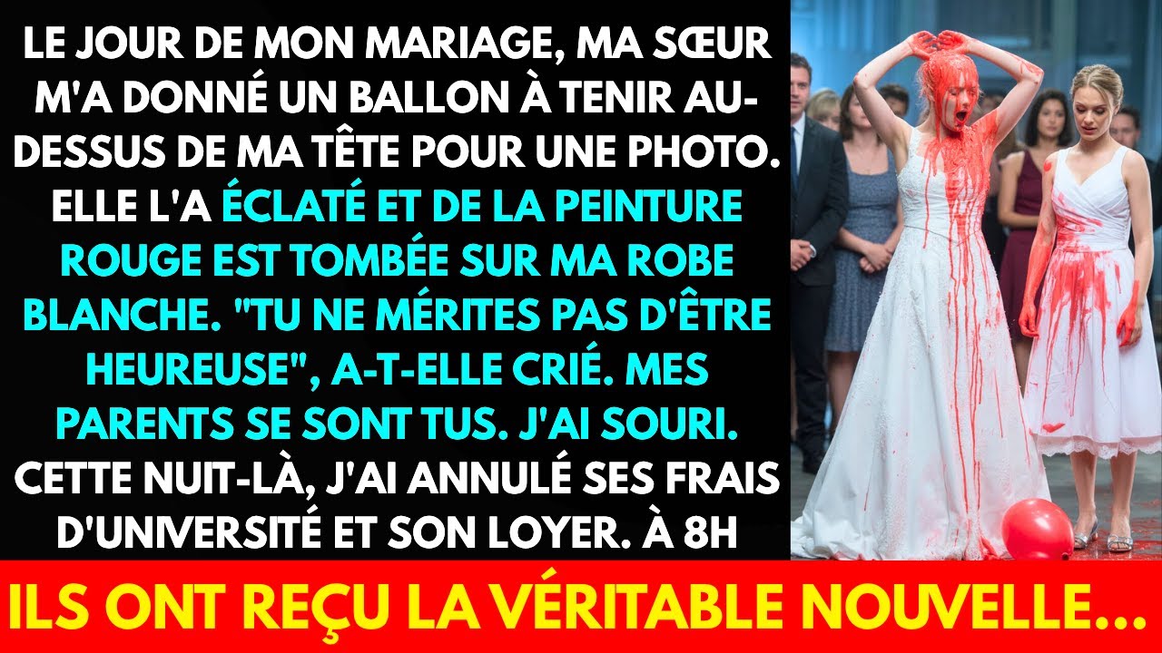 LE JOUR DE MON MARIAGE, MA SŒUR M'A DONNÉ UN BALLON À TENIR AU-DESSUS DE MA TÊTE POUR UNE PHOTO.