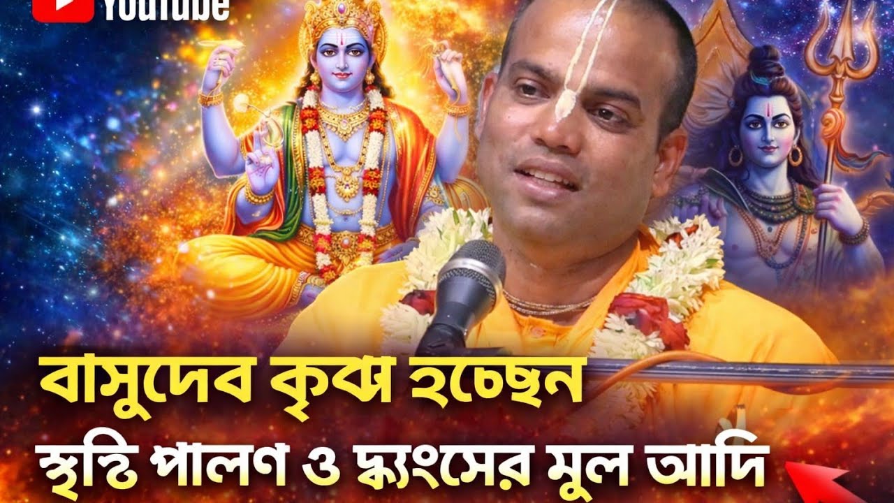 বাসুদেব কৃষ্ণ হচ্ছেন সৃষ্টি পালণ ও ধ্বংসের মূল আদি /Bengali bhagwat path iskcon/parolok tv