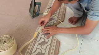 Cara mudah pasang carpet tile / how to install carpet tile