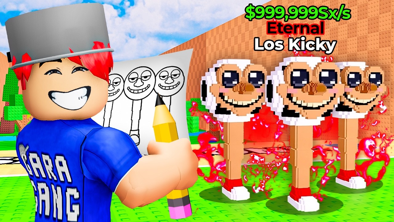 Whatever I Draw Comes to LIFE in Kick a Lucky Block!
