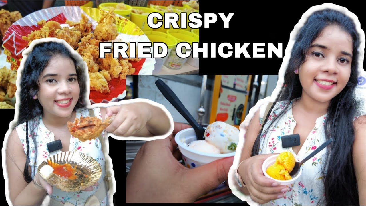 Crispy fried chicken street food || delicious street food in Kolkata || bombay ice cream stall