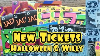 All the New Tickets Halloween 777 Wonkas All fun games Pa Lottery Scratch Tickets