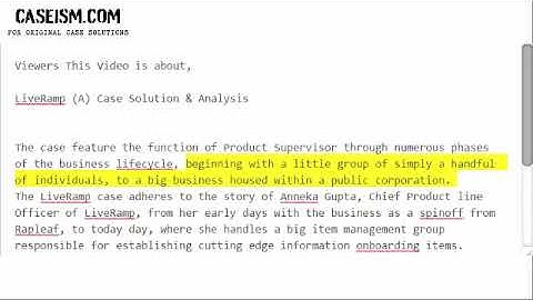 LiveRamp (A) Case Solution & Analysis- Caseism.com