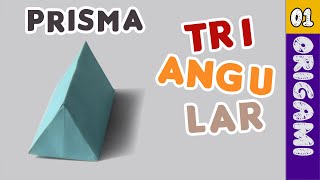 Cómo hacer un prisma triangular de ORIGAMI_ método 01 / origami triangular prism