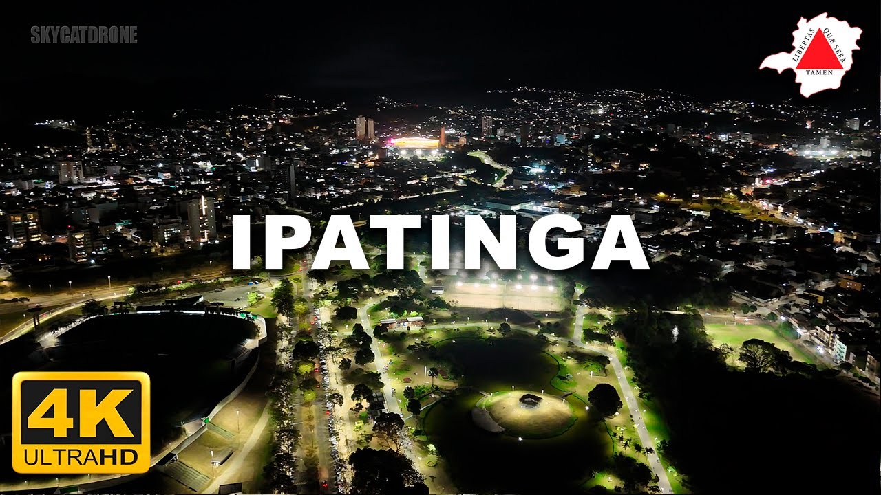 Cidade de Ipatinga à noite - Vista Aérea/Vista de Cima Minas Gerais - ULTRA HD 4k - Drone Mini 4 Pro