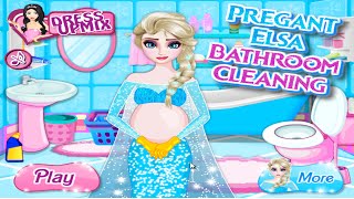 ღ Pregnant Princess Elsa (Bathroom Cleaning) Baby Video Games For Kids screenshot 5