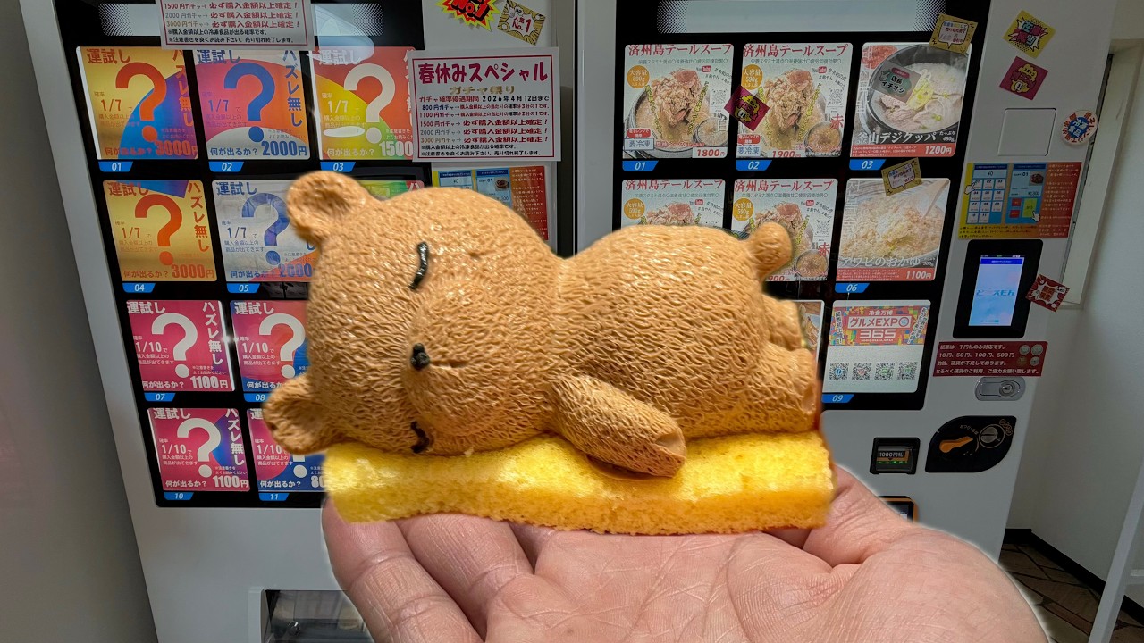 Eating ONLY Vending Machine Food from Osaka for 24 Hours🍰🍜