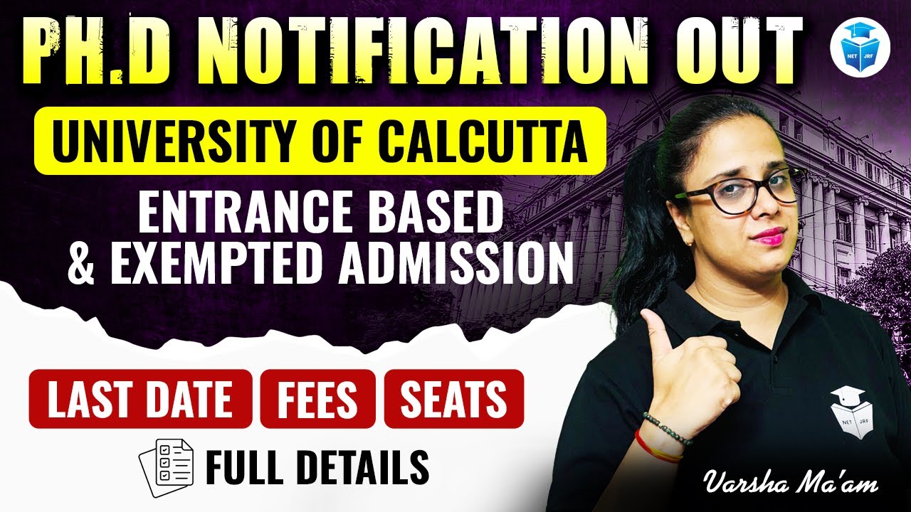 Ph.D Notification Out | Calcutta University PhD Admission 2025 | CU PhD ...