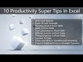 10 Super useful Productivity Tips in Excel