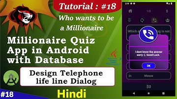 Millionaire Quiz App in Android Studio | Quiz App in Android | Display Telephone Dialog Part 18