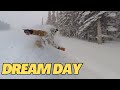 Beating a blizzard and snowboarding winter park powder