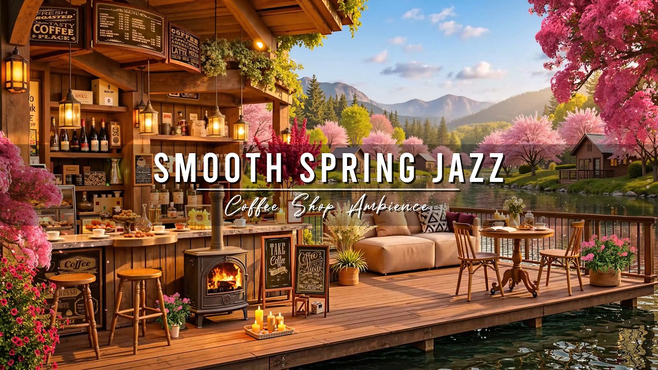 Warm Morning Jazz Music at Spring Coffee Shop Ambience 🌸 Smooth Jazz ...