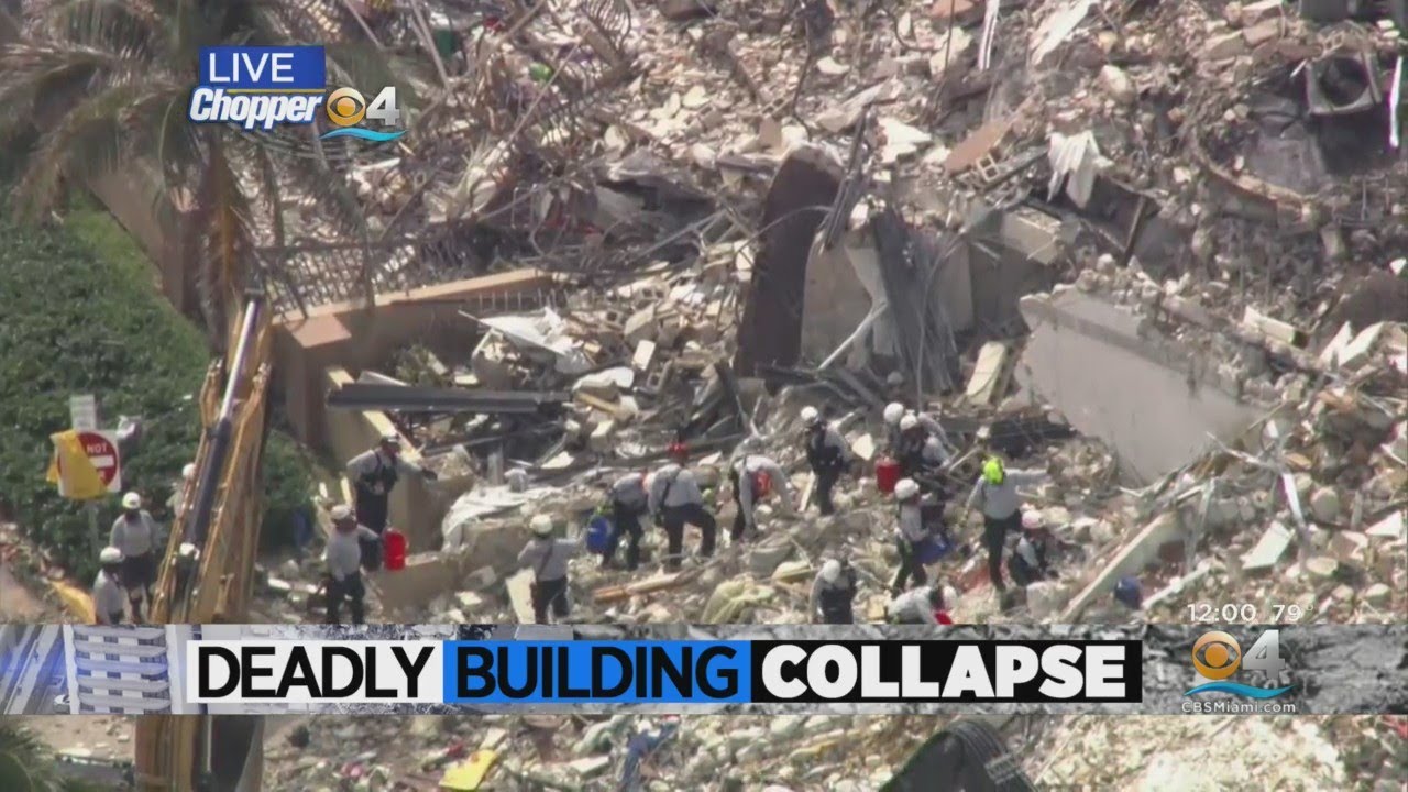 Search And Rescue Crews Digging Through Debris At Condo Collapse Site ...