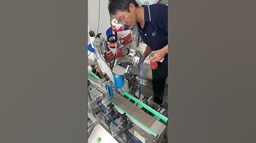 Debugging of conical bottle labeling machine #packagingmachine #machine #factory