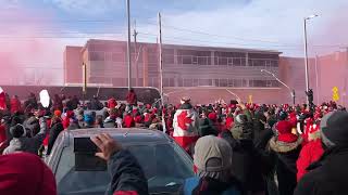 Bus Arrival and Red and White Smoke greeting the CANMNT ahead of CAN-USA on Jan 30th 2022 screenshot 5