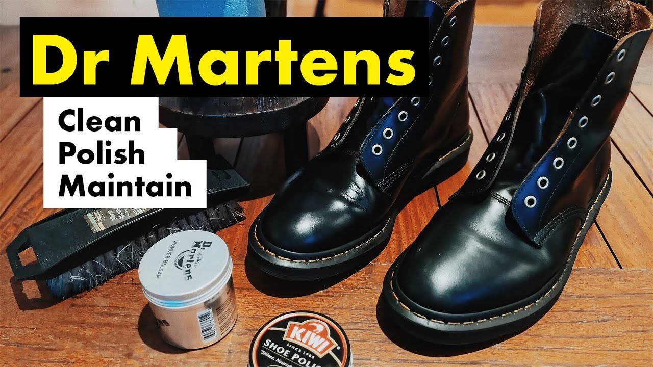 Elastisch De stad parfum DR MARTENS - How to Clean, Polish/Shine and Maintain Docs (1460 Boots,  1461, 3989, Adrian Shoes) - YouTube