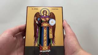 Ікона “Янгол Охоронець зі сферою” на дереві ростовий 12х16 см #іконналавка