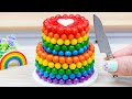 Beautiful miniature colorful cake  miniature rainbow chocolate cake decorating ideas