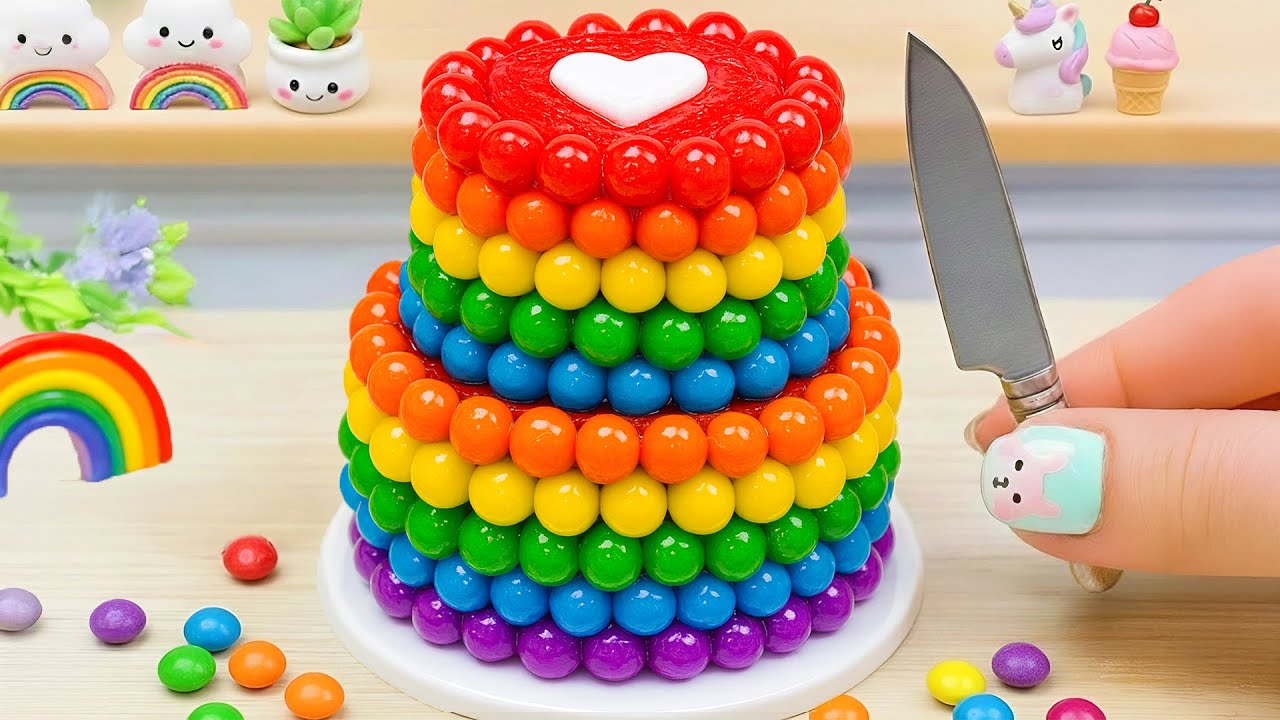 Amazing Miniature Colorful Rainbow Cake🌈Best Miniature Rainbow Chocolate Cake Decorating Ideas