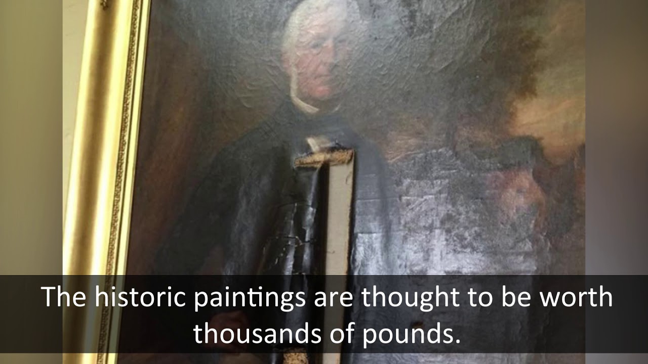 Shocking damage to paintings at Eye Town Hall by vandals