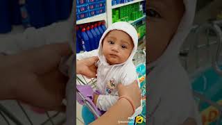 Six Month Cute  Baby Mahi Doing Shopping In Shopping Mall