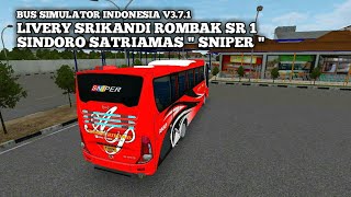 Livery Bussid Sindoro Satriamas [SNIPER] Srikandi Rombak Sr1 Bus Simulator Indonesia