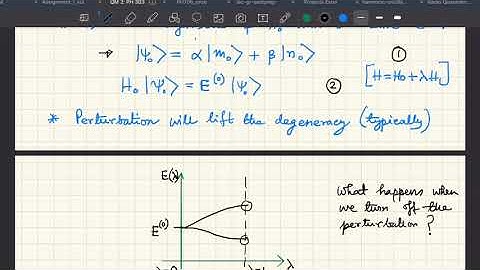 Lecture 7: Example of application of Degenerate Perturbation Theory to solve problems