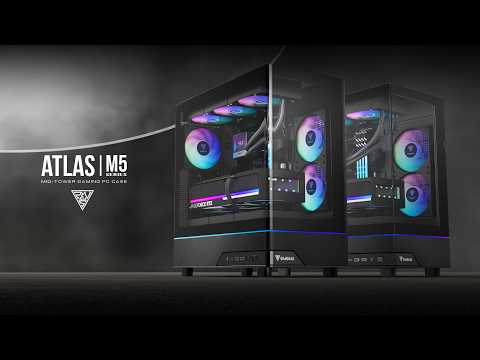 GAMDIAS ATLAS M5 CG Mid-Tower Case | SEAMLESS PERFORMANCE. CURVED PRESENTATION