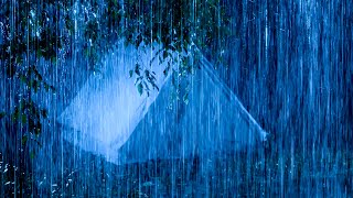 Fall Asleep Fast with Tropical Hurricane, Heavy Rain Sound in Plastic Tent at Night | Rain for Relax