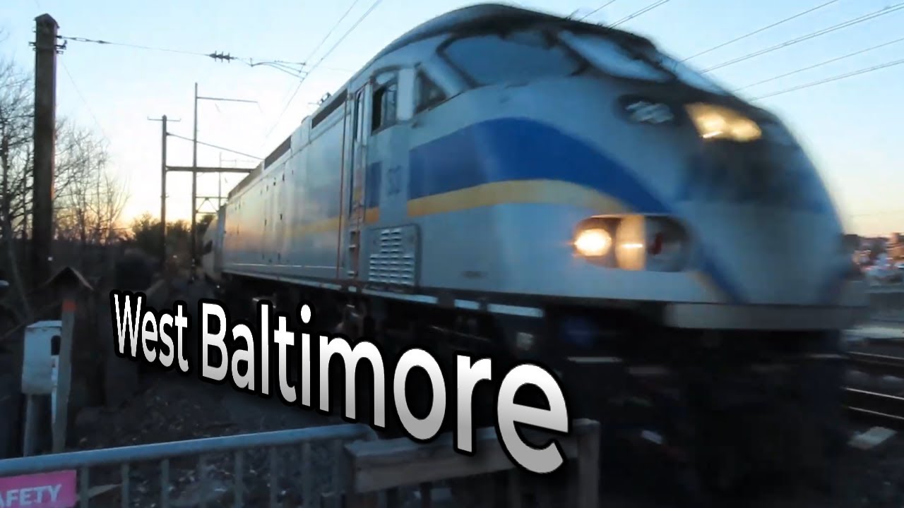 2 MARC Trains ARRIVE & DEPART at West Baltimore MD MARC Train Station