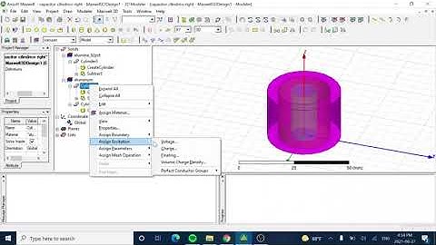 Capacitor Cilíndrico - Ansoft Maxwell