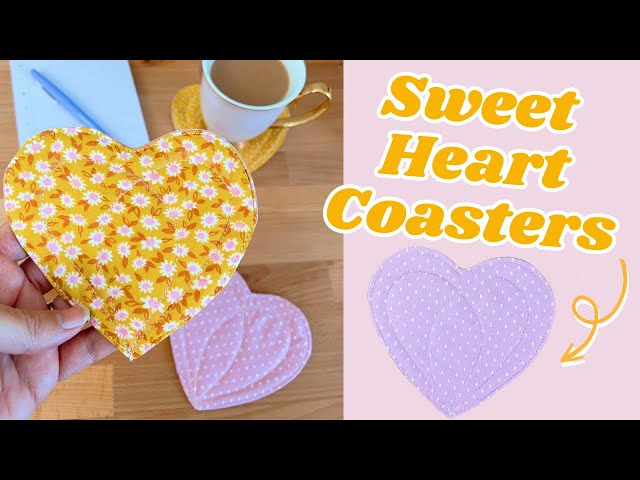 Easy Fabric Heart Coasters for Cricut Maker - Freshly Fuji