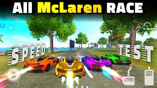 All McLaren Speed Ability Test | All McLaren Skins Race In Free Fire