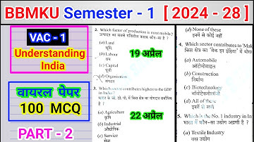 BBMKU SEM 1 VAC UNDERSTANDING INDIA MOST IMPORTANT QUESTIONS l semester 1 vac #understanding_India
