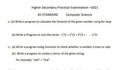 12th Std Computer Science Practical Exam 2021 | Question Bank | Tamil & English Medium |