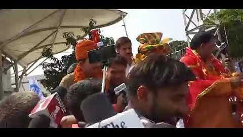 Harsh Dev Singh arrives Jammu after joining Aam Aadmi Party