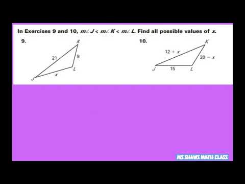 Find the value of x. Triangle Inequality Theorem.