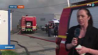 Gori magacin firme GAT u naselju Klisa na Temerinskom putu