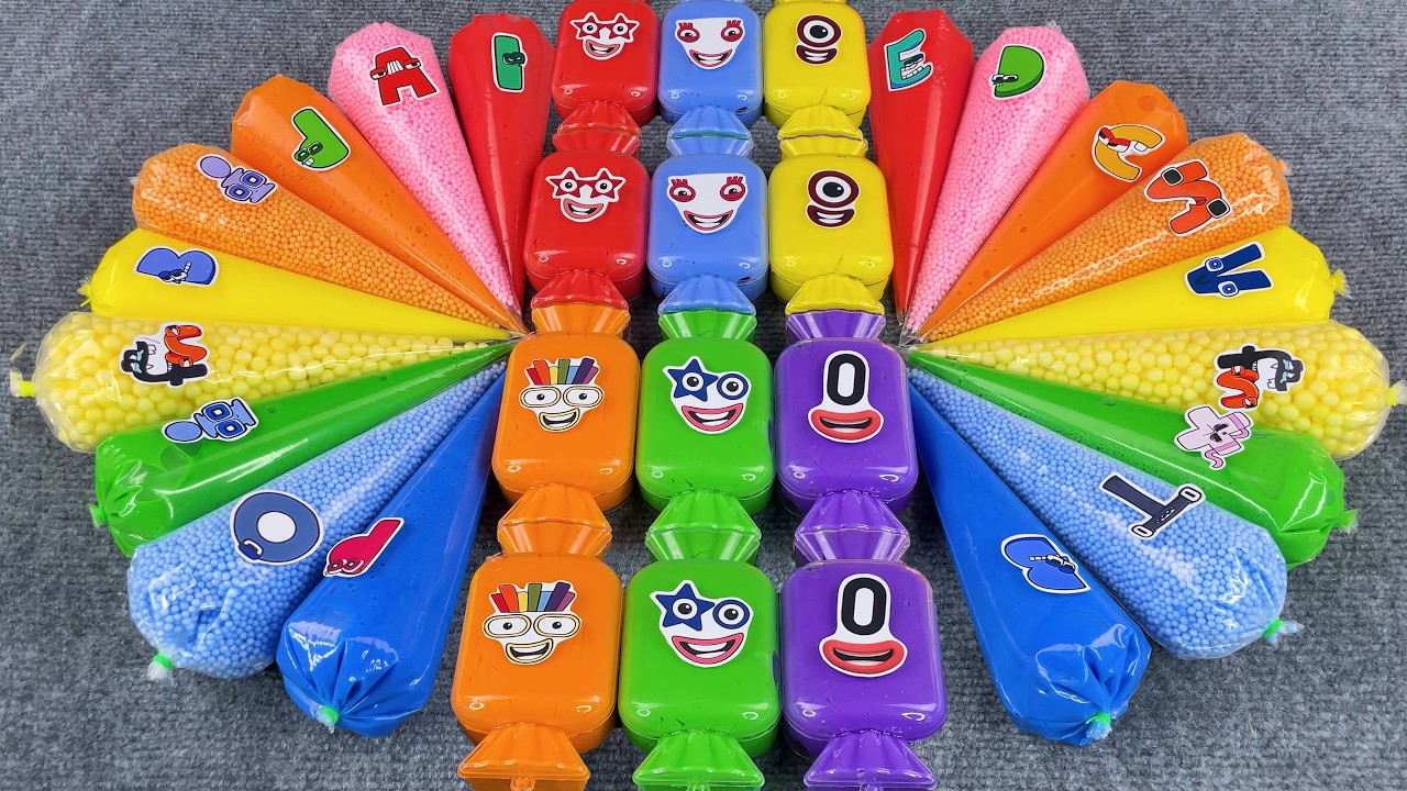 Mixing Alphabet Slime ASMR! ABC Alphabet Slime Mixing & Rainbow Clay 🌈 Oddly Satisfying Colors