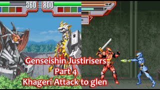 Genseishin Justirisers gameplay GBA part 4  Area 4 Glen Beat Khageri screenshot 4