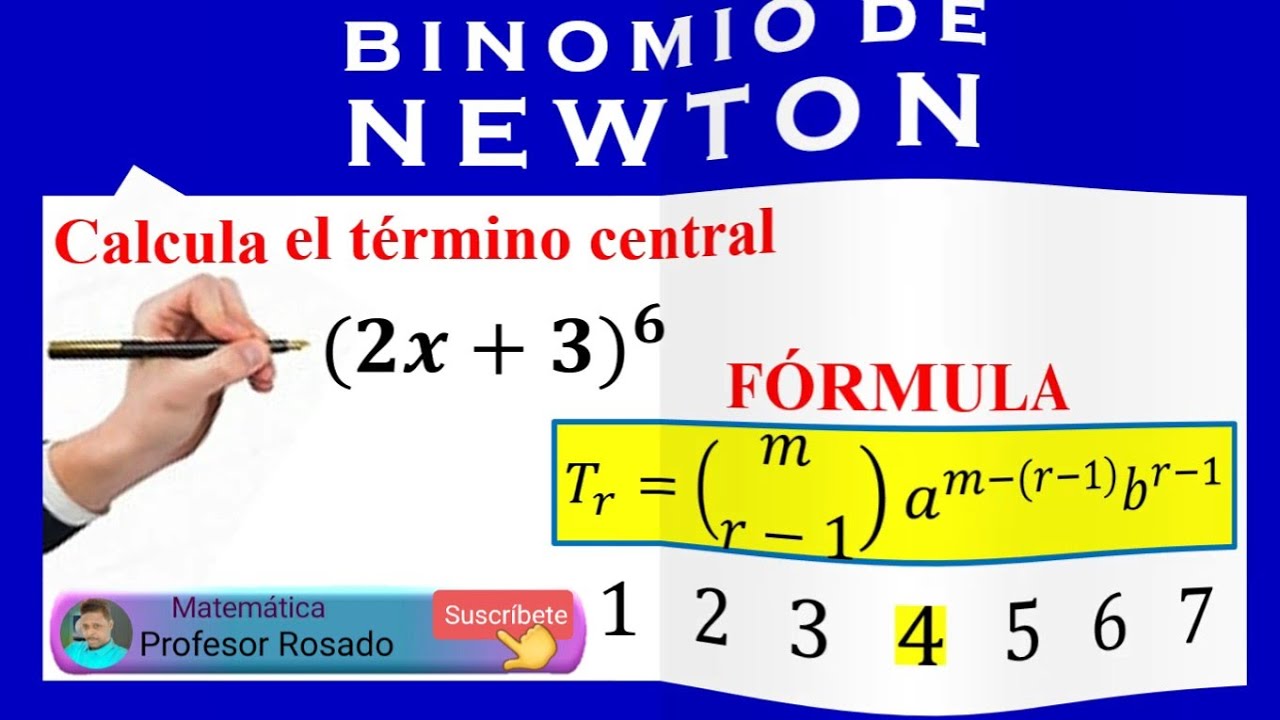 Cálculo del término central o medio | BINOMIO DE NEWTON (2x+3)⁶