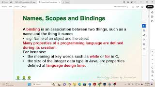 Module 3 Name, Scope and Binding