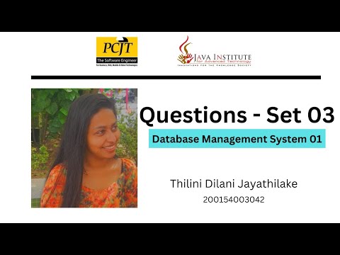 Question Set 03 | Database Management System | Java Institute