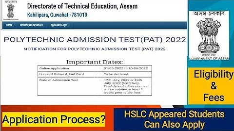 Polytechnic Admission Test (PAT) 2022 | Eligibility | App Process | App Fees @atourchannel9322