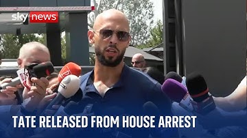 Andrew Tate wins appeal to be released from house arrest pending trial