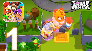 Squad Busters - Gameplay Walkthrough Part 1 - Tutorial And Supercell characters  (Android,IOS)