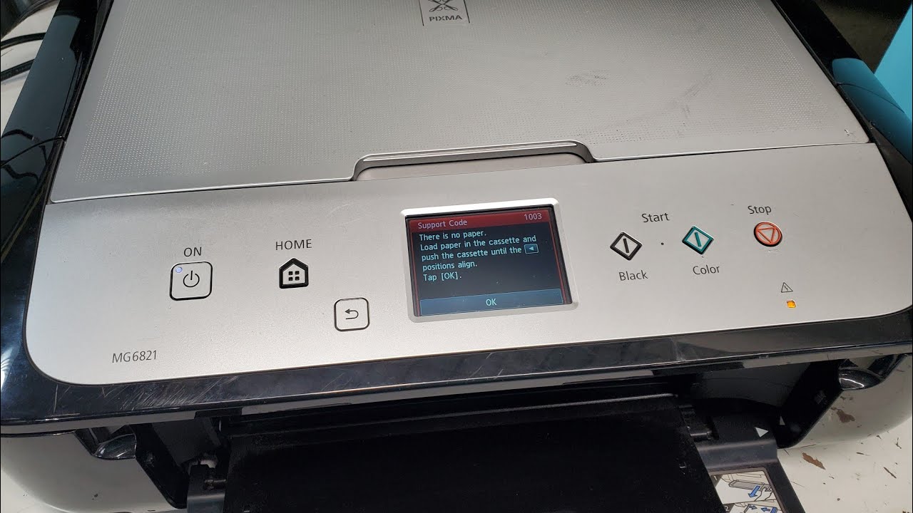 Fix Canon Printer Error 1003 on MG6820 MG6921 Load Paper Message When it Is  Loaded - YouTube