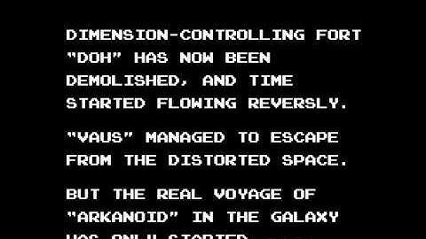 NES Arkanoid Ending