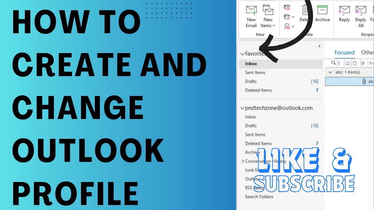 How To Create And Change Outlook Profile - YouTube